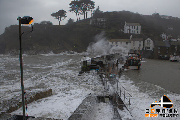 Giant Waves Crash Into Polperro 59