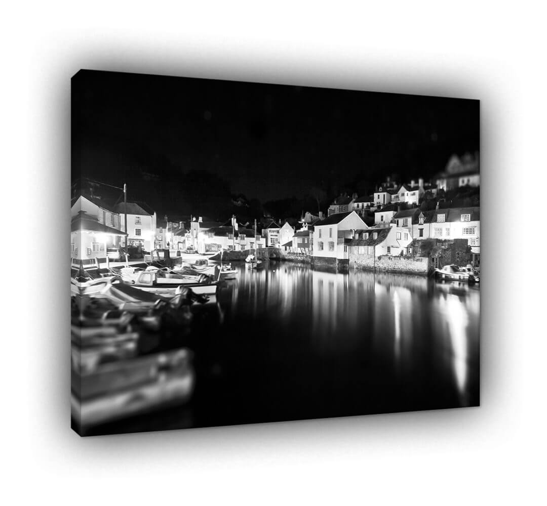 Black and White Sleepy Polperro Harbour 644 - Image 3