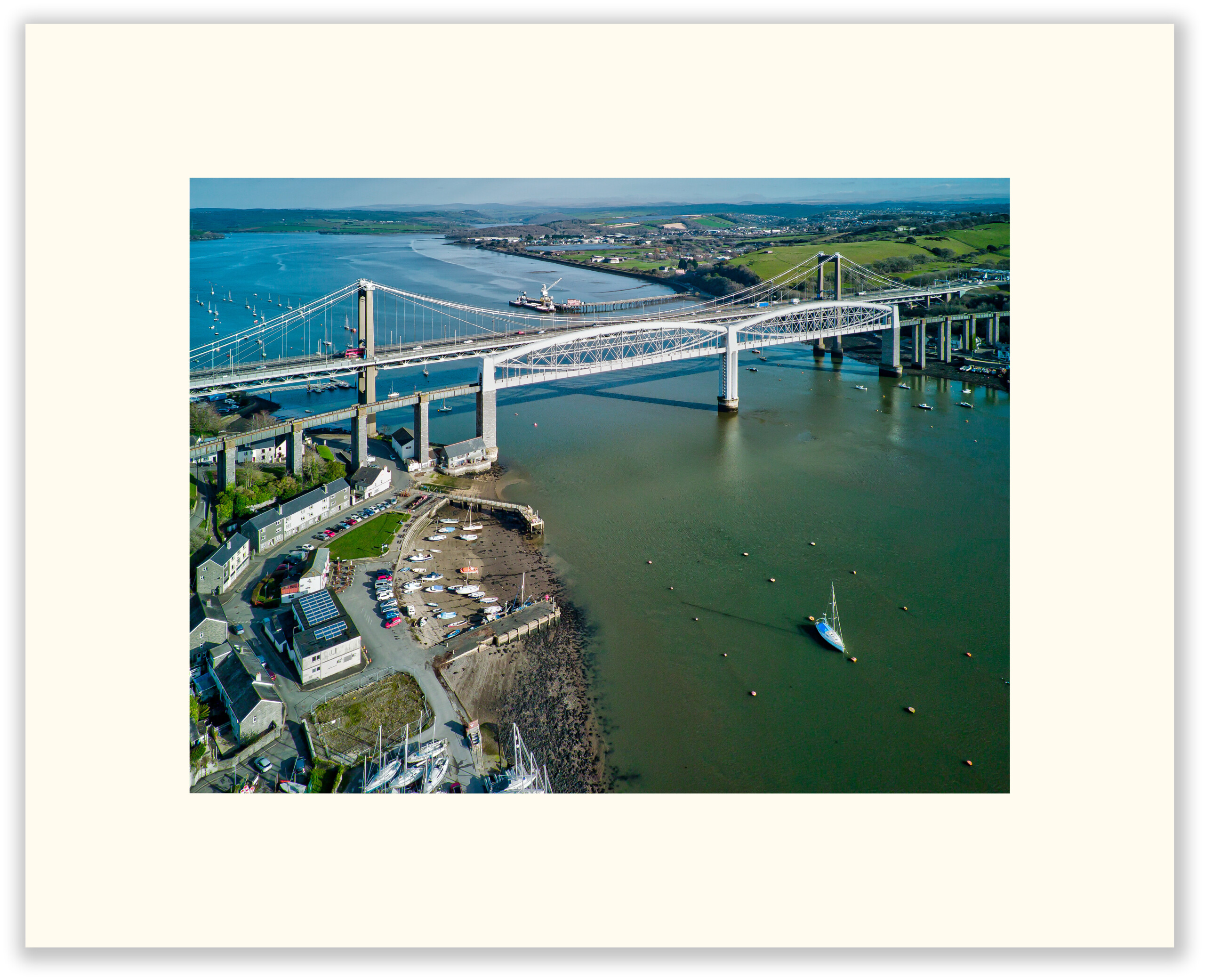 The Tamar and Royal Albert Bridges by Mark Squire Aerial Photography.