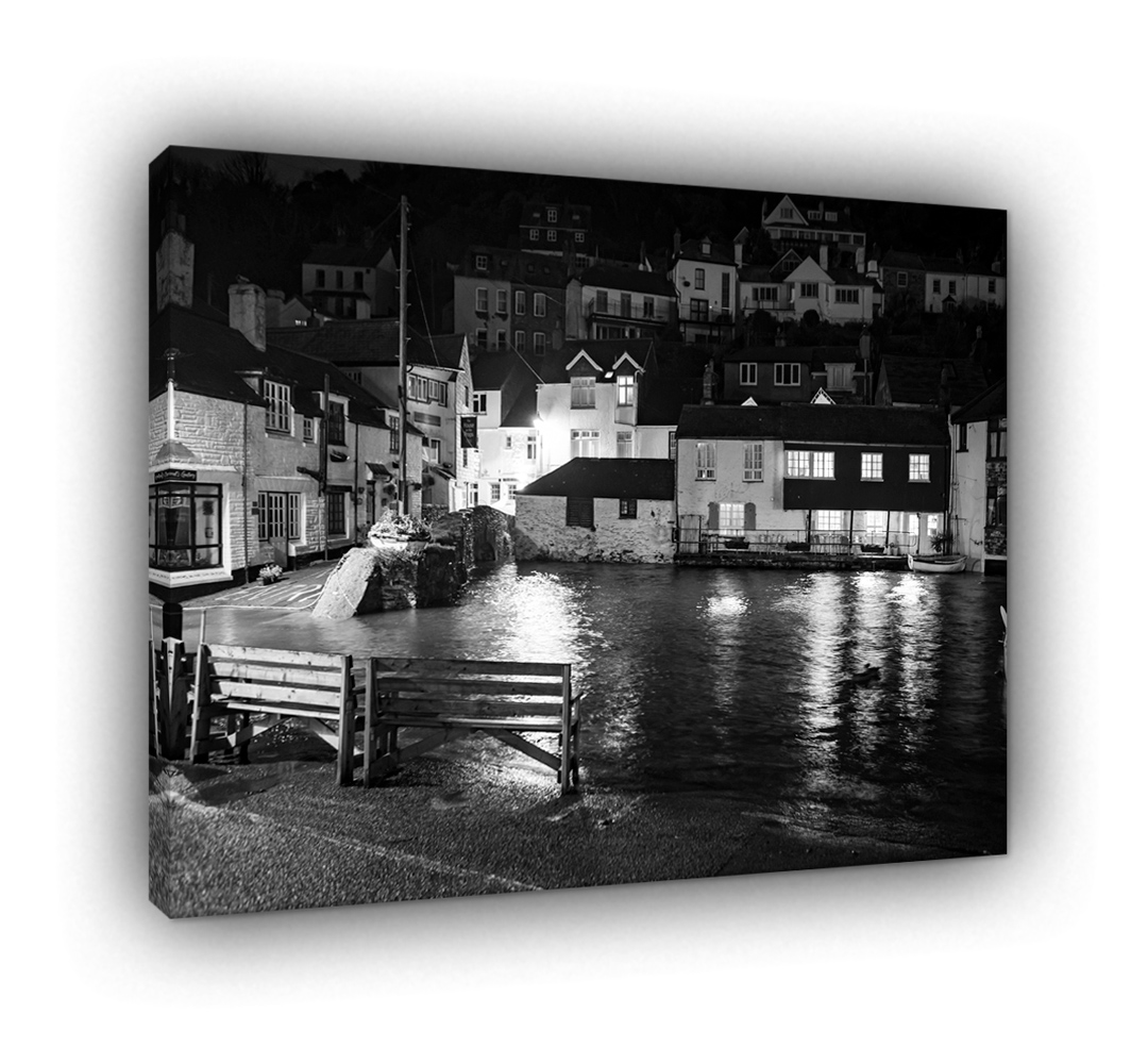 Spring Tide Polperro Harbour Cornwall in Black & White 848 - Image 3